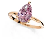Minimalist Solitaire Engagement Ring Setting for Fancy Pink Pear-Shaped Center with Thin Band and Prong Head in Rose Gold