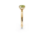 Hidden Halo Engagement Ring Setting for Fancy Yellow Round Cut Center with Thin Rounded Band and Prong Head in Yellow Gold