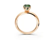 Solitaire Engagement Ring Setting for Fancy Green Cushion Cut Center with Wide Knife Ridge Band and Prong Head in Rose Gold