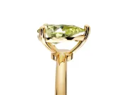 Minimalist Solitaire Engagement Ring Setting for Fancy Yellow Pear-Shaped Center with Thin Band and Prong Head in Yellow Gold