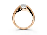 Tension Engagement Ring Setting for Cushion Cut Center with Wide Tapered Band and Tension Head in Rose Gold