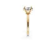 Minimalist Solitaire Engagement Ring Setting for Oval Center with Thin Band and Prong Head in Yellow Gold