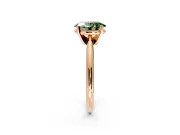Solitaire Engagement Ring Setting for Fancy Green Oval Center with Knife Ridge Band and Claw Prong Head in Rose Gold