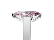 Solitaire Engagement Ring Setting for Fancy Pink Marquise Center with Tapered Split Shoulders and Prong Head in White Gold