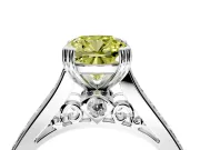 Solitaire Engagement Ring Setting for Fancy Yellow Cushion Cut Center with Channel Band and Double Claw Prong Head in Platinum