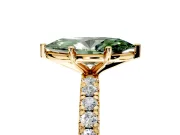 Solitaire Engagement Ring Setting for Fancy Green Marquise Center with Shared-Prong Accents and Prong Head in Yellow Gold