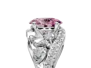 Halo Engagement Ring Setting for Fancy Pink Oval Center with Marquise and Pave Bypass Band and Prong Head in Sterling Silver