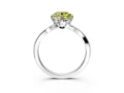 Solitaire Engagement Ring Setting for Fancy Yellow Round Cut Center with Plain Split Shank and Prong Head in Platinum
