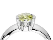 Tension Engagement Ring Setting for Fancy Yellow Marquise Center with Wide Flat Band and Tension Head in White Gold