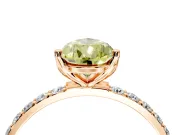 Solitaire Engagement Ring Setting for Fancy Yellow Pear-Shaped Center with Fine Pave Accents and Prong Head in Rose Gold
