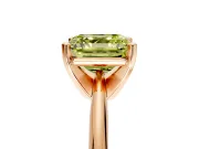Solitaire Engagement Ring Setting for Fancy Yellow Asscher Cut Center with Knife Ridge Band and Claw Prong Head in Rose Gold