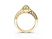 Floral Engagement Ring Setting for Fancy Yellow Marquise Center with Four Accent Clusters and Prong Head in Yellow Gold