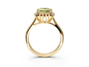 Starburst Halo Engagement Ring Setting for Fancy Yellow Princess Cut Center with Thin Round-Wire Band and Prong Head in Yellow Gold