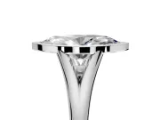 Solitaire Engagement Ring Setting for Marquise Center with V Split Shank and Bezel Head in Platinum