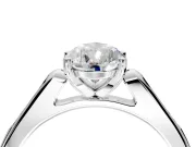 Solitaire Engagement Ring Setting for Pear-Shaped Center with Channel Accents and Prong Head in Platinum