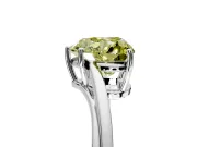 Solitaire Engagement Ring Setting for Fancy Yellow Heart-Shaped Center with Plain Bypass Twist Band and Prong Head in Sterling Silver