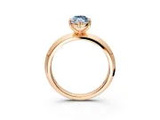 Solitaire Engagement Ring Setting for Fancy Blue Marquise Center with Wide Knife Ridge Band and Prong Head in Rose Gold