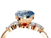 Solitaire Engagement Ring Setting for Fancy Blue Heart-Shaped Center with Marquise Accent Twist Band and Prong Head in Rose Gold