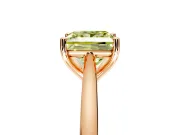 Solitaire Engagement Ring Setting for Fancy Yellow Princess Cut Center with Narrow Cathedral Band and Prong Head in Rose Gold
