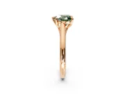 Solitaire Engagement Ring Setting for Fancy Green Heart-Shaped Center with Cathedral Band and Prong Head in Rose Gold