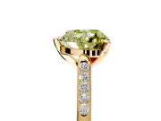 Solitaire Engagement Ring Setting for Fancy Yellow Heart-Shaped Center with Channel Accents and Prong Head in Yellow Gold