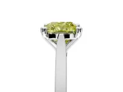 Solitaire Engagement Ring Setting for Fancy Yellow Cushion Cut Center with Tapered Shoulders and Prong Head in Sterling Silver