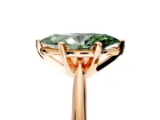 Solitaire Engagement Ring Setting for Fancy Green Marquise Center with Knife Ridge Band and Claw Prong Head in Rose Gold