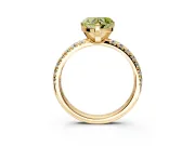 Solitaire Engagement Ring Setting for Fancy Yellow Heart-Shaped Center with Large Accents and Prong Head in Yellow Gold