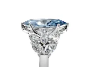 Leaf Cluster Engagement Ring Setting for Fancy Blue Marquise Center with Marquise Accents and Prong Head in Sterling Silver