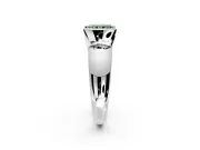 Tension Engagement Ring Setting for Fancy Green Radiant Cut Center with Wide Flat Band and Tension Head in Sterling Silver