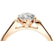Solitaire Engagement Ring Setting for Marquise Center with Channel Accents and Prong Head in Rose Gold