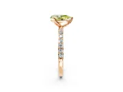 Solitaire Engagement Ring Setting for Fancy Yellow Pear-Shaped Center with Fine Pave Accents and Prong Head in Rose Gold