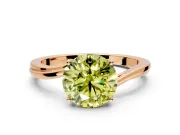 Solitaire Engagement Ring Setting for Fancy Yellow Round Cut Center with Plain Bypass Twist Band and Prong Head in Rose Gold