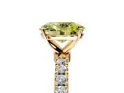 Open Basket Engagement Ring Setting for Fancy Yellow Oval Center with Pave Band and Prong Head in Yellow Gold