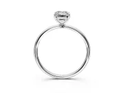 Solitaire Engagement Ring Setting for Emerald Cut Center with Straight Thin Band and Prong Head in Platinum