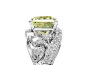 Halo Engagement Ring Setting for Fancy Yellow Princess Cut Center with Marquise and Pave Bypass Band and Prong Head in Sterling Silver
