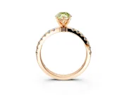Open Basket Engagement Ring Setting for Fancy Yellow Marquise Center with Pave Band and Prong Head in Rose Gold