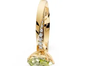 Side Accent Engagement Ring Setting for Fancy Yellow Pear-Shaped Center with Accent Shoulders and Prong Head in Yellow Gold