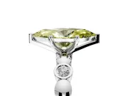 Solitaire Engagement Ring Setting for Fancy Yellow Marquise Center with Beaded Bezel Station Band and Prong Head in Platinum