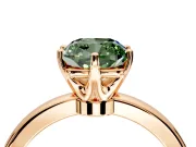 Solitaire Engagement Ring Setting for Fancy Green Cushion Cut Center with Plain Band and Tulip Prong Head in Rose Gold