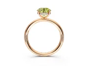 Hidden Halo Engagement Ring Setting for Fancy Yellow Round Cut Center with Thin Rounded Band and Prong Head in Rose Gold