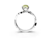 Solitaire Engagement Ring Setting for Fancy Yellow Marquise Center with Pave and Plain Crossover Band and Prong Head in Platinum