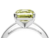 Solitaire Engagement Ring Setting for Fancy Yellow Asscher Cut Center with Basket Rail and Prong Head in Sterling Silver