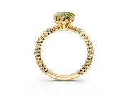 Rope Engagement Ring Setting for Fancy Yellow Heart-Shaped Center with Accent Shoulders and Prong Head in Yellow Gold