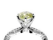 Solitaire Engagement Ring Setting for Fancy Yellow Marquise Center with Marquise Panel Band and Prong Head in Platinum
