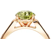 Solitaire Engagement Ring Setting for Fancy Yellow Round Cut Center with Channel Accents and Prong Head in Rose Gold