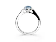 Solitaire Engagement Ring Setting for Fancy Blue Marquise Center with Channel Accents and Prong Head in Platinum