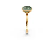 Fancy Green Asscher Cut and Emerald Cut Lab-Grown Diamond Toi et Moi Engagement Ring with Prong-Set Stones in Yellow Gold