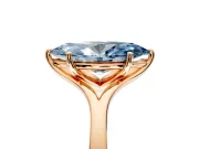 Solitaire Engagement Ring Setting for Fancy Blue Marquise Center with Plain Split Shank and Prong Head in Rose Gold