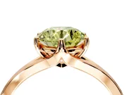 Solitaire Engagement Ring Setting for Fancy Yellow Round Cut Center with Plain Split Shank and Prong Head in Rose Gold